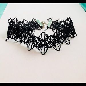 Wide lace Black Choker